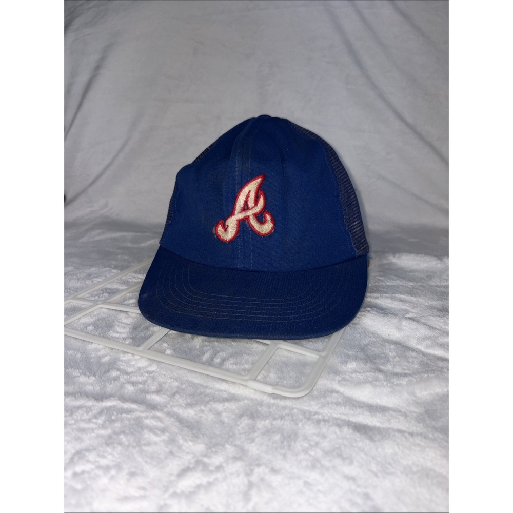 Vintage 80's Atlanta Braves Dal-Cap SnapBack Hat MLB Baseball Mesh Trucker Blue